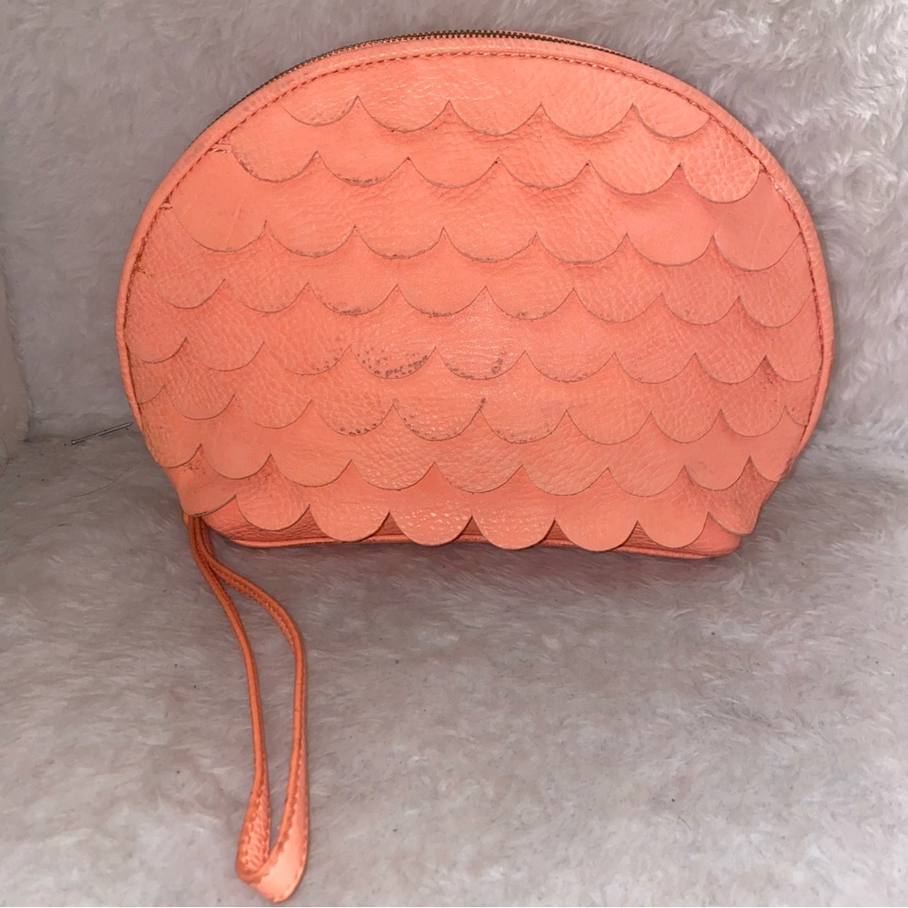 ⬇️BCBGeneration neon coral scalloped wristlet